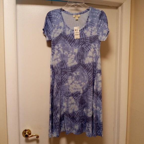 Style & Co Tie Dye Blue Flip Flop T-Shirt Dress Womens Medium M , NWT  B3 - Picture 1 of 5